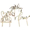 Pastel de Cumpleaños Spot Letras Inglesas Corazón Calado Decoraciones de Madera Decoración para Insertar en Pastel de Boda