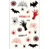 Pegatinas de Tatuaje de Halloween Maquillaje Impermeables Pegatinas Temporales Araña Murciélago Calabaza Calavera Tatuajes Oscuros de Halloween