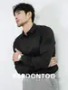 Camisa Masculina de Algodão Mercerizado Leve Estilo Italiano Manga Longa 2026 Primavera e Outono Slim Fit Respirável Branca Formal