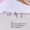 Xiaohongshu Más Vendido Acero de Titanio 316L Chapado en Oro Cobre Microincrustado Más Vendido Colgante de Circonita Blanca Joyería de Cruz Pendientes Ear Cuff