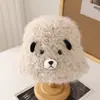 Chapéu de Pescador Feminino Outono e Inverno Novo Estilo Desenho Animado Ragdoll Moda Rosto Exposto Pequeno Chapéu de Bacia Recheado Chapéu Quente à Prova de Frio