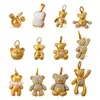 Colgante de Oso Nuevo Incrustado de Diamantes Europeos y Americanos de Acero de Titanio, Colección de Accesorios Creativos para Collar de Perlas y Pulseras DIY, Hecho a Mano