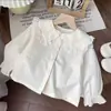 Vestido de bebé con tirantes para niña, conjunto de ropa infantil elegante, nuevo conjunto de dos piezas de mezclilla con cuello de muñeca, atuendo moderno