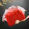 Ventilador de Baile Nuevo de Gama Alta con Estilo Chino, Degradado Borgoña, Ventilador Cuadrado para Adultos, Ventilador Yangko, Ventilador de Baile para Actuación de Mediana Edad