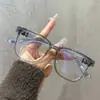 Novos Óculos Lisos Pretos com Armação Grande para Mulheres, Óculos Tendência Anti-Luz Azul para Homens, Óculos Lisos Artísticos para Celebridades da Internet, Armações de Óculos de Grau Tendência