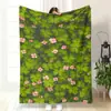 Amazon Tk Best-Seller Transfronterizo Simple Verde Artístico Manta de Siesta Manta de Franela Trébol de la Suerte Funda de Manta