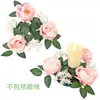 Guirnalda de Candelabros de Eucalipto Decoración Navideña Guirnalda Círculo de Cera Rosa Accesorios para Ventana Mesa de Comedor Arreglo de Boda Flores Artificiales