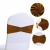 Decoração de encosto de cadeira de alta elasticidade para banquete de casamento internacional com laço sem amarração, capas de cadeira elásticas e cintos para cadeiras