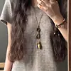 Nuevo Collar Largo con Borlas de Hoja Estilo Chino con un Estilo Nacional de Alta Gama y un Toque Bohemio, Cadena para Clavícula