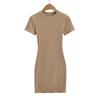G007-24 Vestido tubo de manga corta con cuello redondo, ajustado, sexy, estilo coreano, para principios de primavera, para chicas calientes, estilo puro deseo