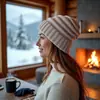 Gorro cálido y holgado de punto para mujer Otoño e Invierno 2025, Nuevo gorro de punto moderno, Sencillo y versátil, Gorro de punto a prueba de frío y protector de orejas