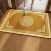 Tapete de Entrada Amarelo Terroso, Tapete de Veludo de Cristal Atrai-Fortuna, Tapete de Pé Sem Lavagem, Personalizável para Hall de Entrada, Atacado