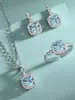 Elegante Lujo Brillante Collar Aretes Anillo traje Joyería Hermosa Moda Combinable Regalo Conmemorativo collar