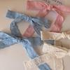 Suave Creme Lace Ribbon Bow Hairpin High Ponytail Hairpin Side Clip Headwear Girly Sweet Duckbill Clip