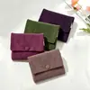 Bolsa de Terciopelo de Piel de Oveja, Bolsa Retro para Joyería, Bolsita Portátil con Cremallera para Guardar Anillos y Pendientes, Exquisita Bolsita de Tela Pequeña con Broche