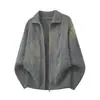 Novo Cardigan de Malha Masculino para Comércio Exterior Transfronteiriço 2026 com Gola Reversível, Jaqueta Suéter Casual Moderna Solta com Zíper para Outono e Inverno