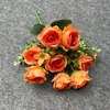 Rosa de simulação 5 garfos 8 rosas pequenas buquê de flores de simulação adereços de fotografia casamento flores artificiais flores decorativas atacado