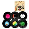 Posavasos Redondos de Silicona para Discos de Vinilo Transfronterizos de 9.5 cm, Almohadillas de PVC para CDs, Juego de Seis Piezas, Aislamiento Térmico, Antideslizante, Estilo Retro