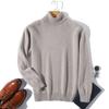 Suéter Masculino de Lã Novo Outono e Inverno Gola Alta Pulôver Espesso Masculino Tamanho Plus Suéter Tricotado Quente Base Suéter de Caxemira