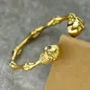 Pulseira de Aço Titânio Caveira Retro Exagerada Europeia e Americana Transfronteiriça Pulseira de Bambu Punk Hip Hop Masculina Tendência Venda por Atacado de Fábrica