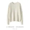 Suéter de punto de cachemira con cuello redondo y patrón trenzado para mujer, nueva moda otoño/invierno, holgado, estiliza la figura, versátil, cálido, suéter básico