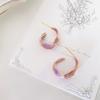 "Campana de Viento Morada" Pendientes Morados para Mujer Retro High-end Sense Aro de Oreja Juguetón Colorido Azul Vinca Pendientes de Anillo