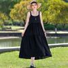 Novo Vestido Algodão Seda Feminino Verão Férias Beira-Mar Vestido de Praia Francês High-End Suspensório Floral Saia Longa