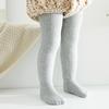 Medias térmicas de terciopelo acolchado para niños de otoño e invierno, medias básicas de doble aguja de color sólido para bebés y niñas