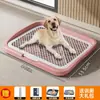 Banheiro para cães plano extra grande, anti-vazamento de fezes, banheiro para cães com grade alta para cães pequenos, médios e grandes, evita respingos, tamanho extra grande para cães grandes