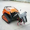 Rotocultivador multifuncional controlado remotamente, máquina rastreada controlada remotamente para zanjeo, relleno y corte de césped, adecuada para huertos, invernaderos y uso agrícola