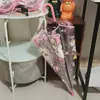 Guarda-chuva Transparente com Design de Gato Branco, Totalmente Automático, Estilo Anime, Manual, Fofo, Alto Valor Estético, Dobrável, para Influenciadoras Femininas, Crianças, Desenhos Animados, Estudantes