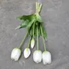 Buquê de Tulipas de Cola Macia Simulada Flor de Tulipa de Silicone de Látex Flor Simulada Sensação Hidratante 5 Cabeças Tulipas