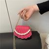 Bolso de Concha con Cadena de Perlas Elegante, Sencillo y a la Moda 2025 Verano Nuevo Estilo Bandolera de un Solo Hombro Estilo Coreano para Mujer