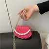 Bolsa Concha de Corrente de Pérolas Suave, Moderna e Simplesmente Elegante 2025 Verão Novo Estilo Bolsa Transversal de Ombro Único Estilo Coreano para Mulheres