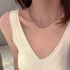 Collar Colgante de Zirconia Morada con Perlas, Cadena Clavicular de Cristal Blanco, Collar de Zirconia Blanca Estilo Festivo
