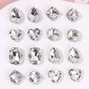 Zhen Tu Verano Hielo Transparente Facetado Forma de Lágrima Cuadrado Corazón Rhinestone Accesorios DIY Zapatos Croc Decoraciones para Zapatos Hebilla de Zapato Accesorios