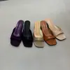 Elegantes sandalias de tacón de gatito con punta cuadrada de estilo simple de una tira para mujer, nueva colección verano 2026, delicadas y adecuadas para combinar con vestidos