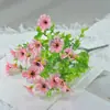 Novo Produto Transfronteiriço: Flores Artificiais, Buquê de Eucalipto de 7 Galhos e Violetas, Flores Artificiais para Decoração de Casa com Paisagem Pastoral