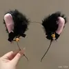 Diadema joyería transfronteriza pluma encaje negro orejas de gato sexys diadema fina diadema de celebridad de internet accesorios para fiestas y actuaciones