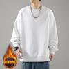 Suéter de cuello redondo con forro polar de 300 g para otoño/invierno, para hombre, marca de moda, holgado, de talla grande, camiseta de manga larga, camisa básica informal