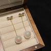 Aretes Colgantes Largos de Borla de Perlas de Circonita de Lujo Ligero de Alta Gama Coreano