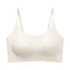 Base de maquillaje líquida con copa fija en la espalda, lencería invisible sin costuras para bustos pequeños, sensación de piel desnuda, sujetador strapless transpirable cómodo para mujeres