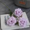 Flor artificial morada para boda, flor falsa morada, decoración de hotel, salón de bodas, flores de seda, arreglo de boda, flores de seda, flores, hojas, venta al por mayor