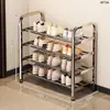 Sapateira de Aço Inoxidável, Espessada, Design Simples de Múltiplas Camadas para Uso Doméstico, Dormitório Estudantil, Entrada de Casa Alugada, Estante de Armazenamento de Armário de Sapatos em Liquidação