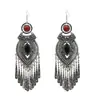 Pendientes Bohemios Europeos y Americanos Largos con Borla de Gota de Agua Estilo Étnico Retro de Gama Alta Pendientes de Turquesa