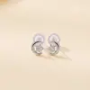Pendientes de Plata de Ley S925 Yuebao Jewelry Combinación de Estrella de Ocho Puntas y Luna Estilo Dulce para Niñas, Pendientes para Cuidado de Perforaciones Auditivas Venta al por Mayor