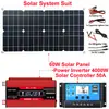Kit Sistema Solar 40W60W80W Inversor Painel Solar Controlador 50A 12V para 220V110V