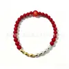 Pulseira de imitação de cinábrio com 7 contas, sete douradas, três prateadas, pulseira de quatro pequenas contas de arroz, pulseira de contas de arroz com acessórios que não perdem a cor