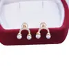 Aretes de Perla Blanca Redonda Perfecta de Agua Dulce de 4-5 mm, Brillo Fuerte, Casi Impecables, Plata S925, Diseño Curvo, Estilo Minimalista