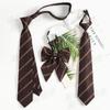 Camisa de Hospital sin Corbata para Perezosos Accesorios Corbata JK Rayada Marrón Corbata Escolar para Mujer Corbata de Marinero para Hombre Corbata de Uniforme Académico Corbata de Lazo